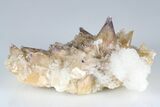 Calcite Crystal Cluster with Purple Fluorite - China #177665-1
